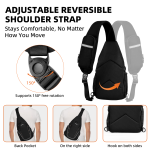 LAIMEIWEE Crossbody Sling Bag for Men & Women, Water-Resistant Chest Pack with RFID Blocking, Lightweight Travel Backpack with 11" iPad Compartment, Ideal for Hiking, Commuting, Outdoor Activities